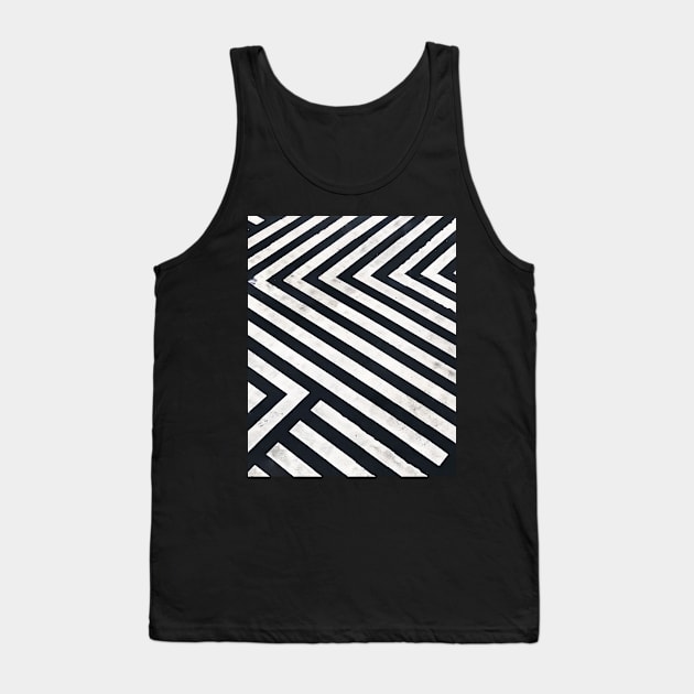 Photo of Black and White Stripes Street Floor Tank Top by TRK create